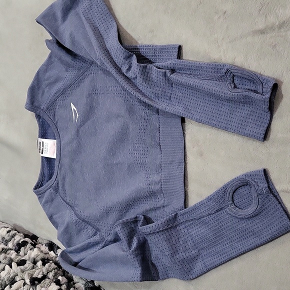 Gymshark Vital Crop Top - Evening Blue Marl - Picture 5 of 11